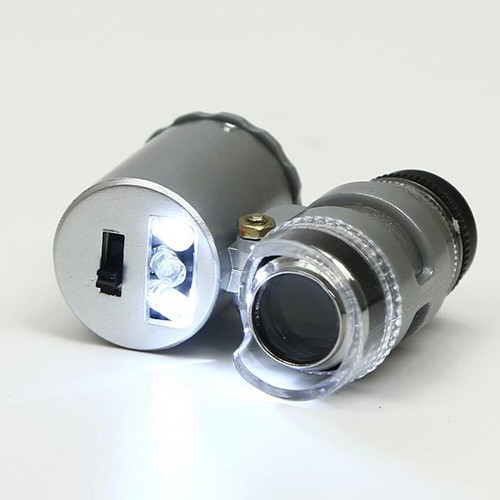 US 2 Pc Jewellers Pocket Magnifier 60X Jewelry Magnifying Loupe With Led Light - 第 7/16 張圖片
