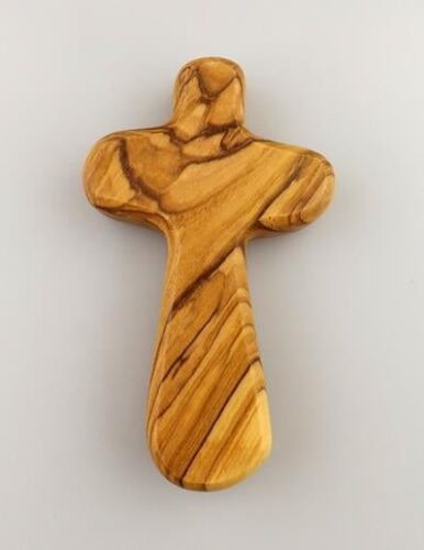 Olivewood Holding Cross, Large - Picture 2 of 2