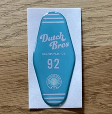 DUTCH Bros STICKER June 2021 AQUA Puffy RAISED 3D Hotel ROOM Key Grants PASS 92!