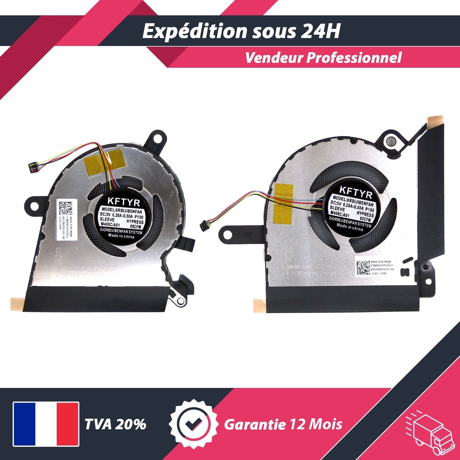 Ventilateurs CPU & GPU Fan Asus ROG Flow X13 GV301 refroidisseur portable