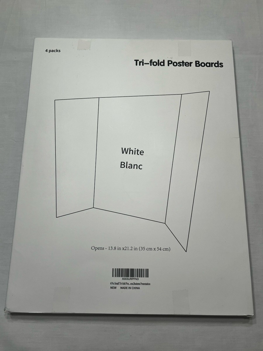 2PACK 8 Total Tri Fold Poster Boards White Blank 13.8x21.2 In 8pcs