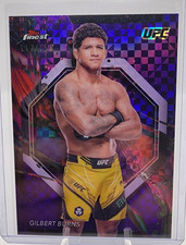 2024 Topps Finest UFC Common Purple Checkerboard Refractor Gilbert Burns /150!!