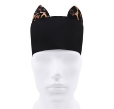 Cat Ears Scrub Cap, Mens Nurse Hats, Black Surgical Caps, Leopard Unisex Hat