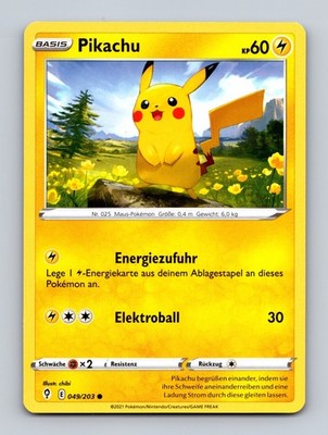 TCG Pokemon Karte Pikachu EVS 049/203 DE chibi Evolving Skies