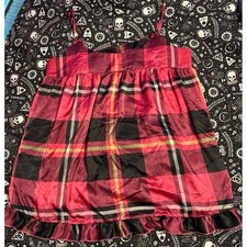 Victoria's Secret VTG 90's Pink Plaid Satin Open Back Lingerie, XL