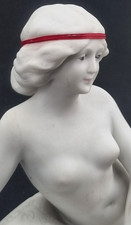 Scheibe Alsbach Bisquit Porzellan Jugendstil Frauen Akt Figur Thüringen (AB)
