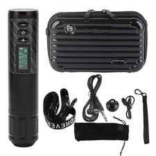 2 In 1 Wireless Tattoo Pen Kit Cartridge Needle OLED Display Stroke 3.5mm