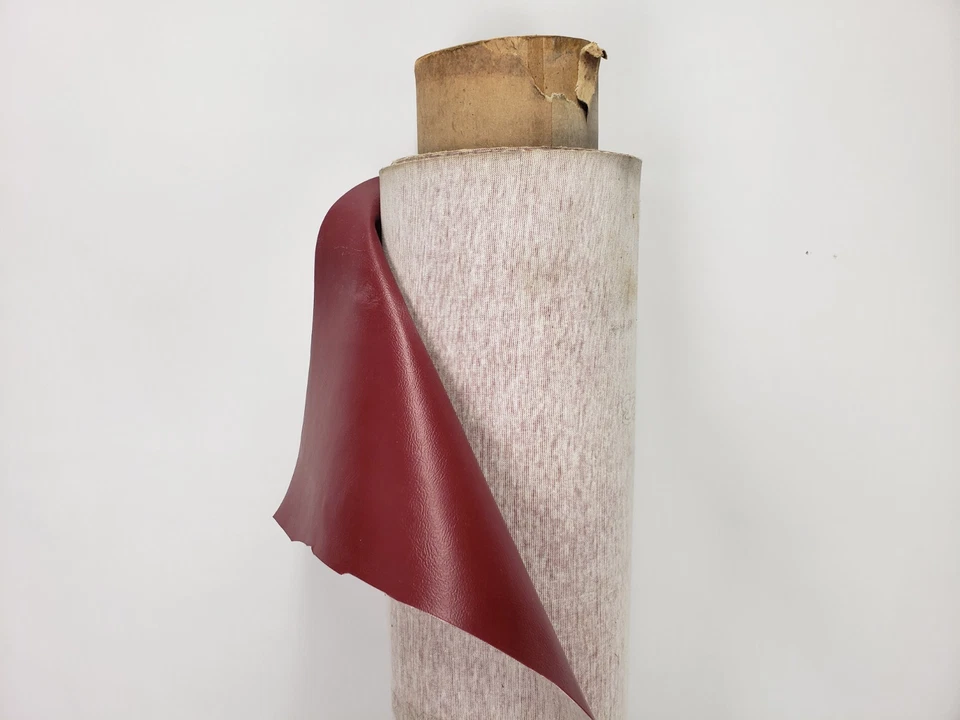 Red Crimson Burgandy Vinyl 55" Roll Fabric Waterproof Faux Leather Marine 28' Ft - Image 3 of 4