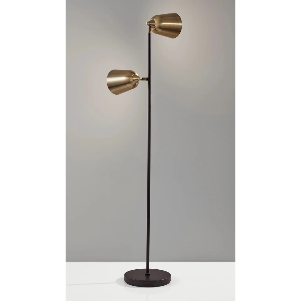 Lámpara de pie Adesso Malcolm negro mate Foto 4 de 4