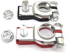 Universal Positive (+) Negative (-) Auto Battery Cable Terminal Top Post For... 
