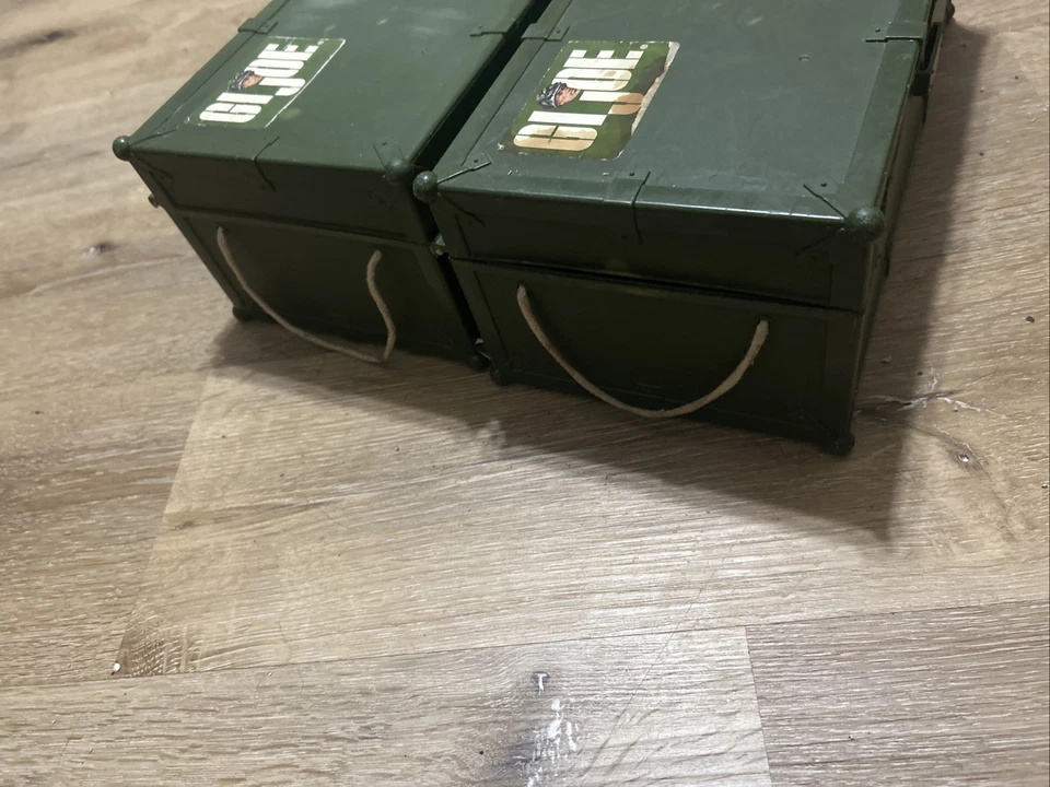 Vintage 1997 Hasbro Plastic GI Joe Military Olive Foot Locker Ammo Storage Box - Image 3 of 4