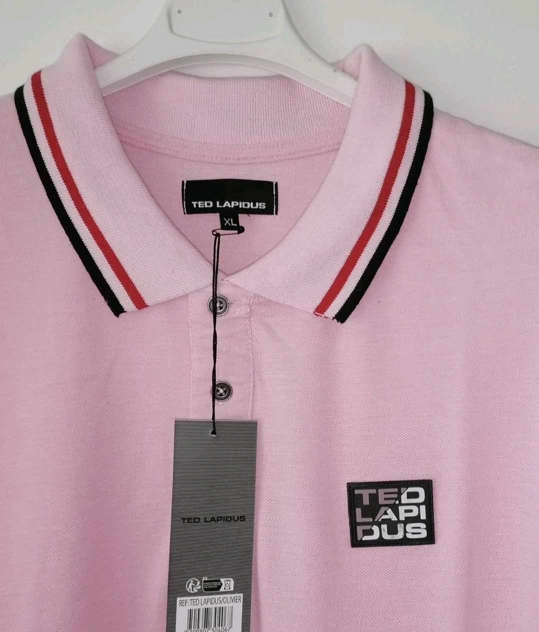 Ted Lapidus Homme Mens Polo Shirt Size L Short Sleeve Polo Lightweight Thin New image 3