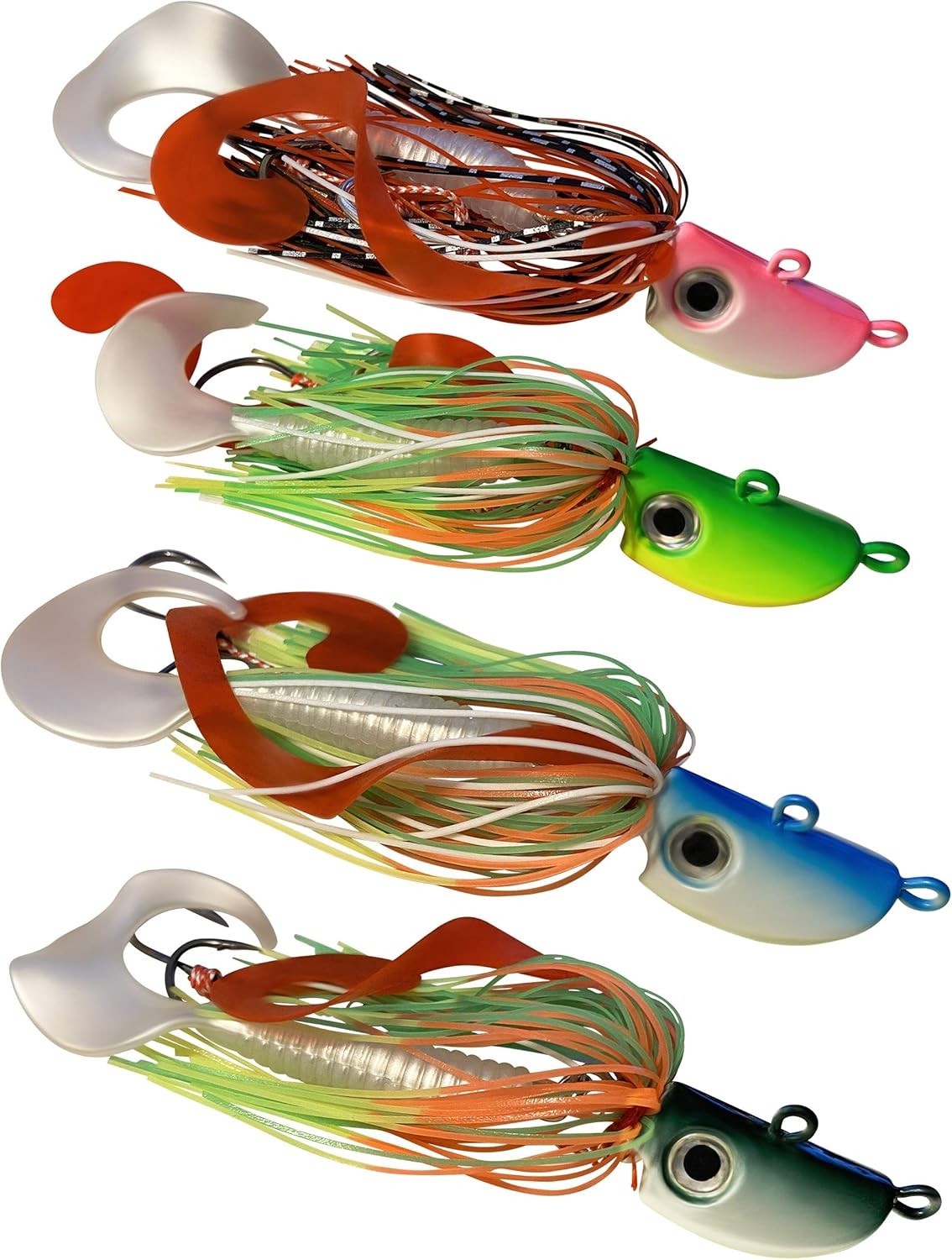 Versatile 4-Pack of Bearded Buzzbait Jigs - Effective for Freshwater & Saltwater - Image 3