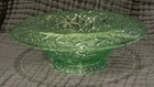 Imperial #675 Green Depression Uranium Glass Rolled Edge Footed Console Bowl EUC
