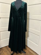 SHEIN Curve Velvet Woman’s 3XL Dress emerald green Christmas Side Zip Stretch