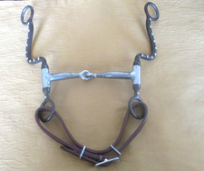 5 " BROWN IRON SILVER DOTTED WESTERN SNAFFLE BIT