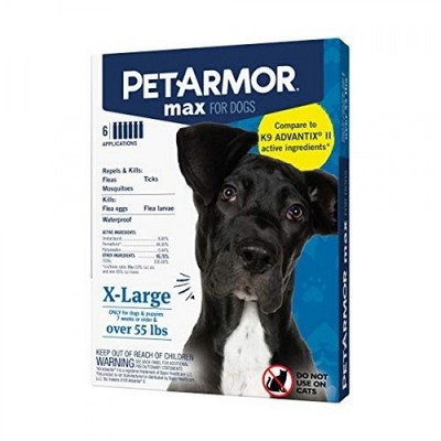 PetArmor Max for XL Dogs Over 55 lbs | Flea Tick Mosquito Prevention | 6 Doses |