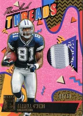 TERRELL OWENS ( 3 - COLOR ) THROWBACK THREADS COWBOYS JERSEY CARD #29/49