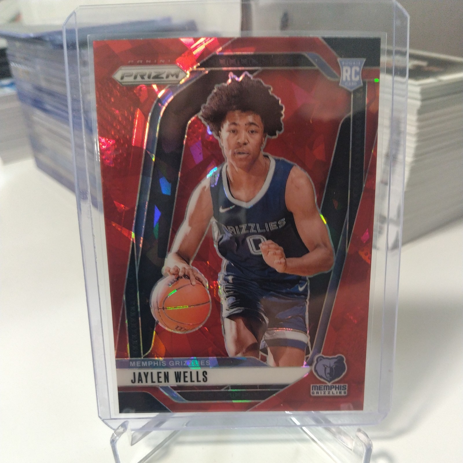 2024-25 Prizm Jaylen Wells RC #239 Red Cracked Ice Prizm Rookie Grizzlies L1