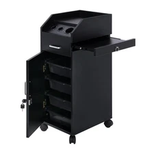 Salon Cart Trolley 4 Storage Trays Locking Wheels Storage Makeup Cases Furniture