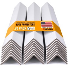 24" x 2" x 2" Reinforced Cardboard Edge Protectors, White Pack of 24 0.16...