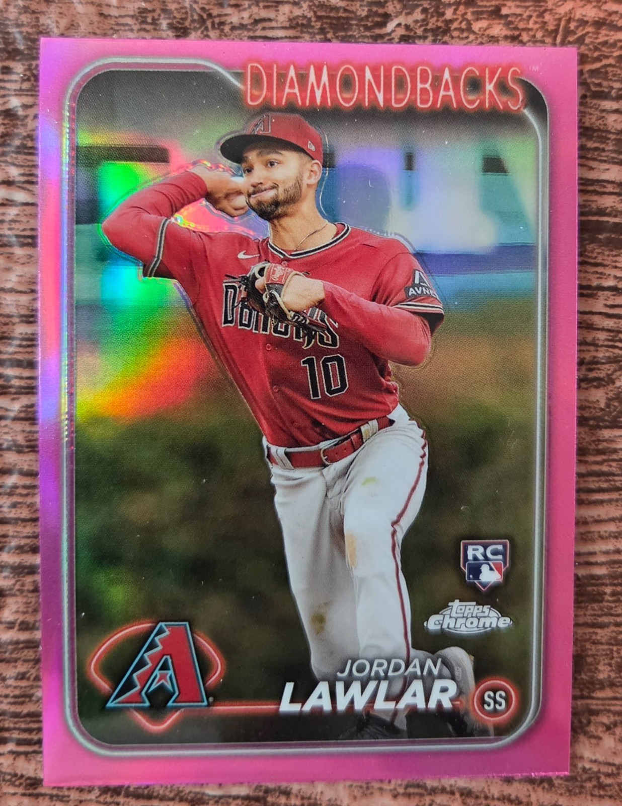 Jordan Lawlar Rookie 2024 Topps Chrome Pink Refractor #229 Arizona Diamondbacks