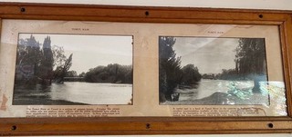 NSWGR CARRIAGE PHOTOGRAPHS CIRCA 1940s OF THE TUMUT RIVER NSW IN ORIGINAL FRAME