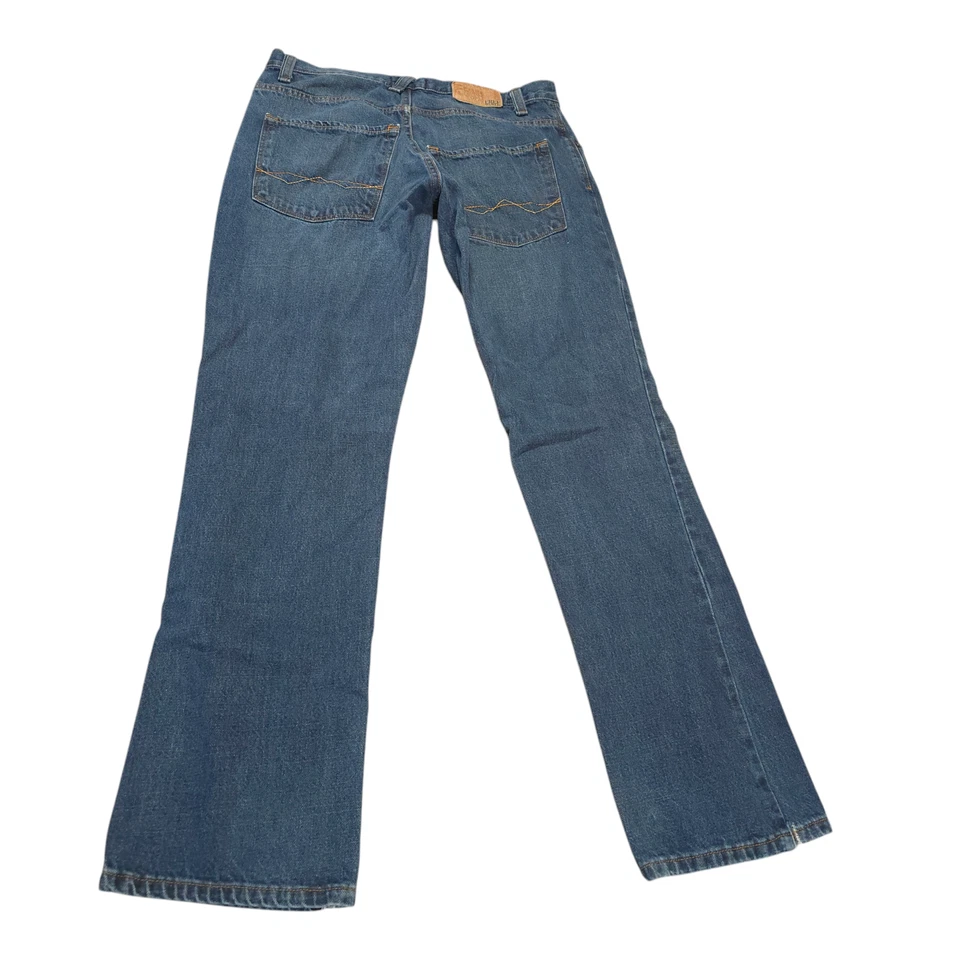 Jeans masculino Free World Night Train perna reta tamanho 32 punhos corte Y2K  - Imagem 2 de 4