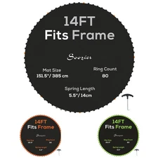 Soozier Trampoline Mat with 80 V-Hooks, Fits 14ft Trampoline