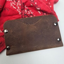 Handmade Minimalist Leather Card Wallet Brown Slim Slot
