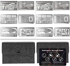 12 Pcs Survival Multitool Card Emergency Camping Tool EDC Kit in Your Wallet ...