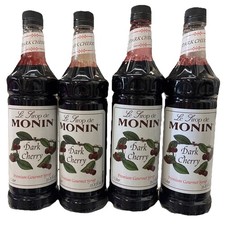 4-PACK Monin Premium Flavored Syrup Dark Cherry 33.8oz Each 1 Liter BB 01/2027