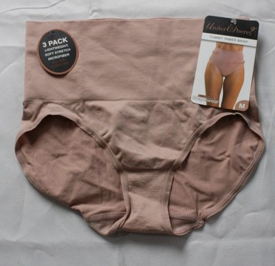 Under Where? Women's Lightweight Tummy Tamer Brief AP2 Rose/Beige Medium NWT