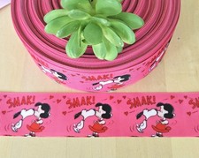 3/8, 5/8. 7/8  1.5" 1 YD Snoopy Grosgrain Ribbon Lucy  Snoopy Smack Kissing