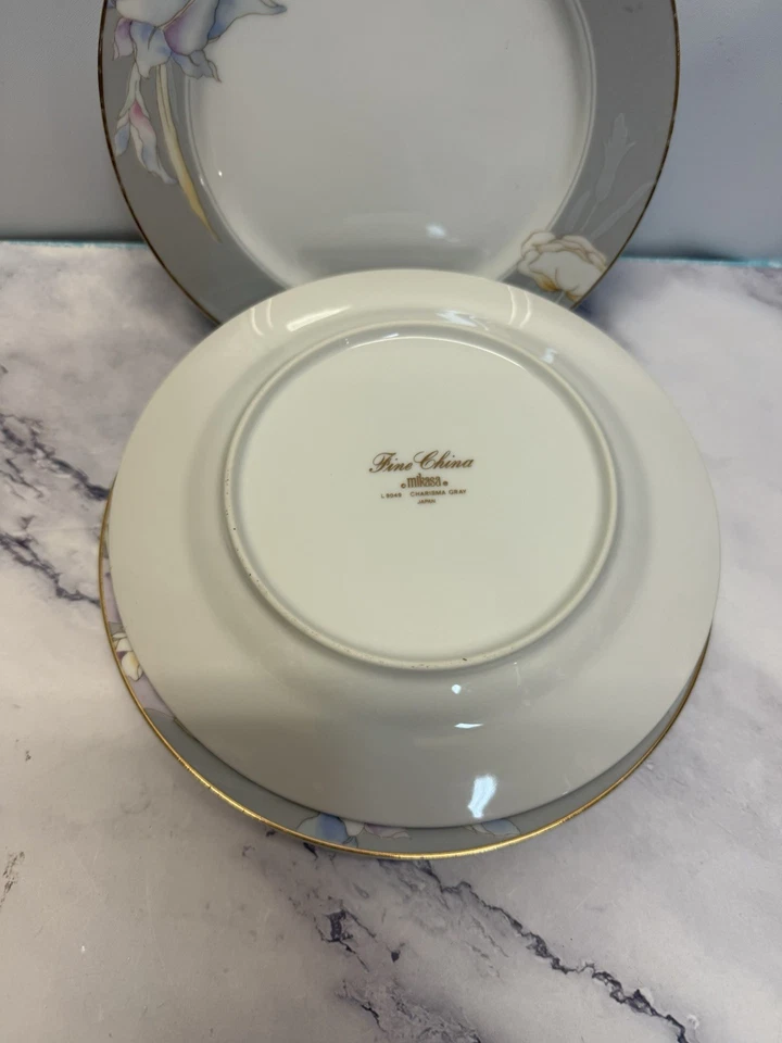 Mikasa Charisma Gray L 9049  6 Salad/ Dessert Plates Fine China Made In Japan - Image 3 of 3