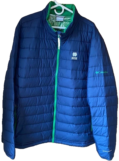 Columbia Notre Dame Irish Powder Lite Jacket Men’s XXL Omni-Heat Insulated 2XL