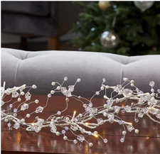 9’ LED Gem Garland with 100 Warm White LEDs