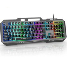 Gaming Keyboard, Upgraded Wired Mechanical with Silent Switch, IP57 Water-Resist
