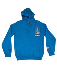 Youth Hyper Space Blue NASA Hooded Pullover Sweatshirt Size Small