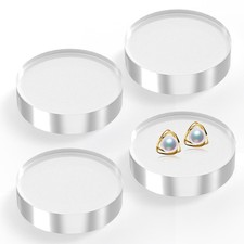 Acrylic Base Stand 4 Pieces Acrylic Blocks for Display 4 X 4 X 1 Inch Clear P...