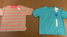 Boys Size Small 6-7 Gap Striped Cat  Jack Blue Short Sleeve Tee 2 Pieces NWT