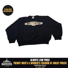 Vintage Pro-Player Sweatshirt XL Navy Blue Crew Neck Hoops Made in USA 9727