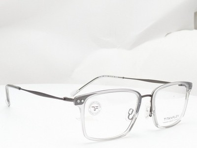 Titanflex 827066 00/CRY Crystal Gunmetal Men's Eyeglasses Frames 53-20-145