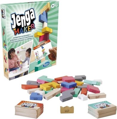 JENGA Maker HASBRO mit Bauklötzen  - siehe Bilder! ohne Sprache!Niederländisch
