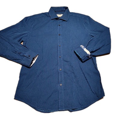 1 Like No Other London Limited Edition Men's Button Up Shirt Blue Size 15.5 EUC 