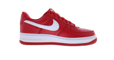 NIKE AIR FORCE 1 Low Retro QS SNEAKERS - UNIVERSITY RED/RED/WHITE - YOUTH SIZE 4