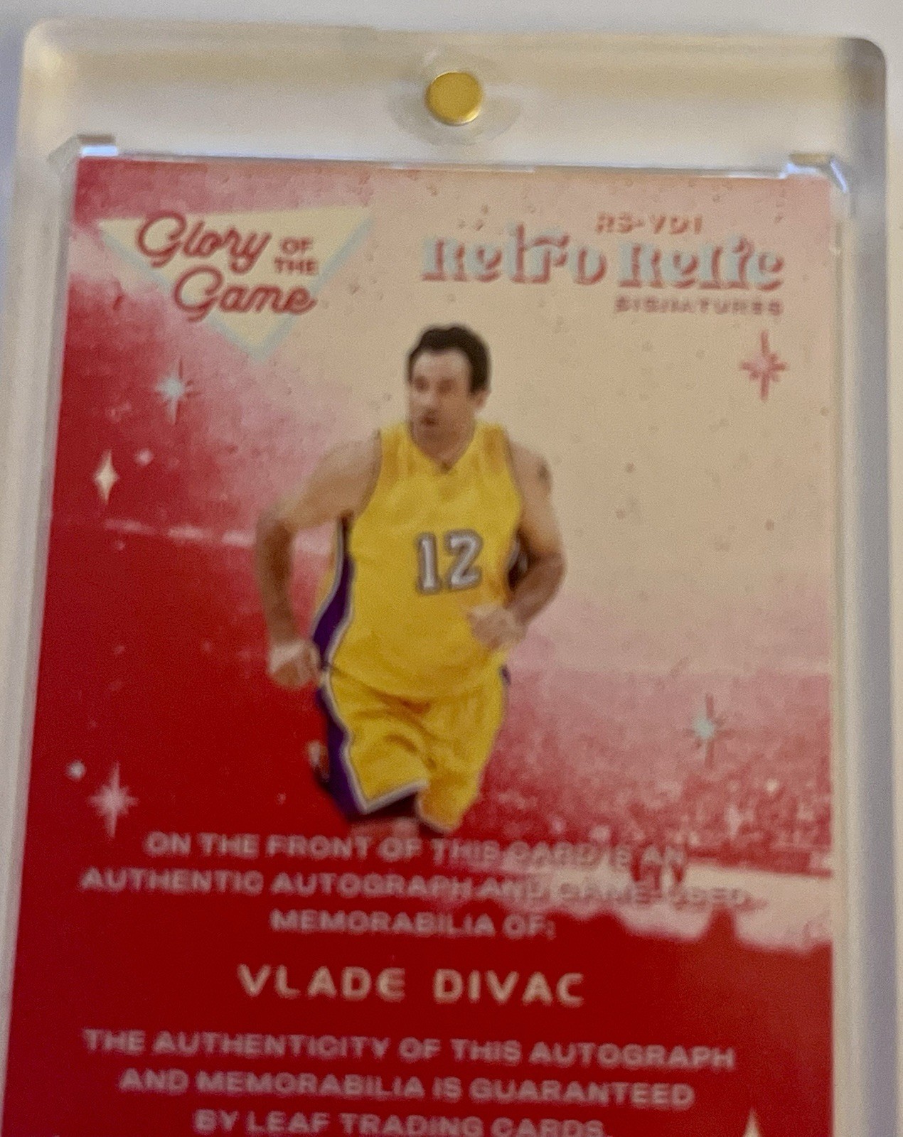 2025 Leaf Retro Relic Vlade Divac Game Used Jersey Auto #d 10/15 HOF Legend view 8