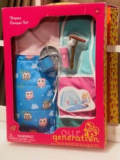 Happy Camper Set Fun Tent Owl Sleeping Bag Our Generation fits 18" Girl Doll New
