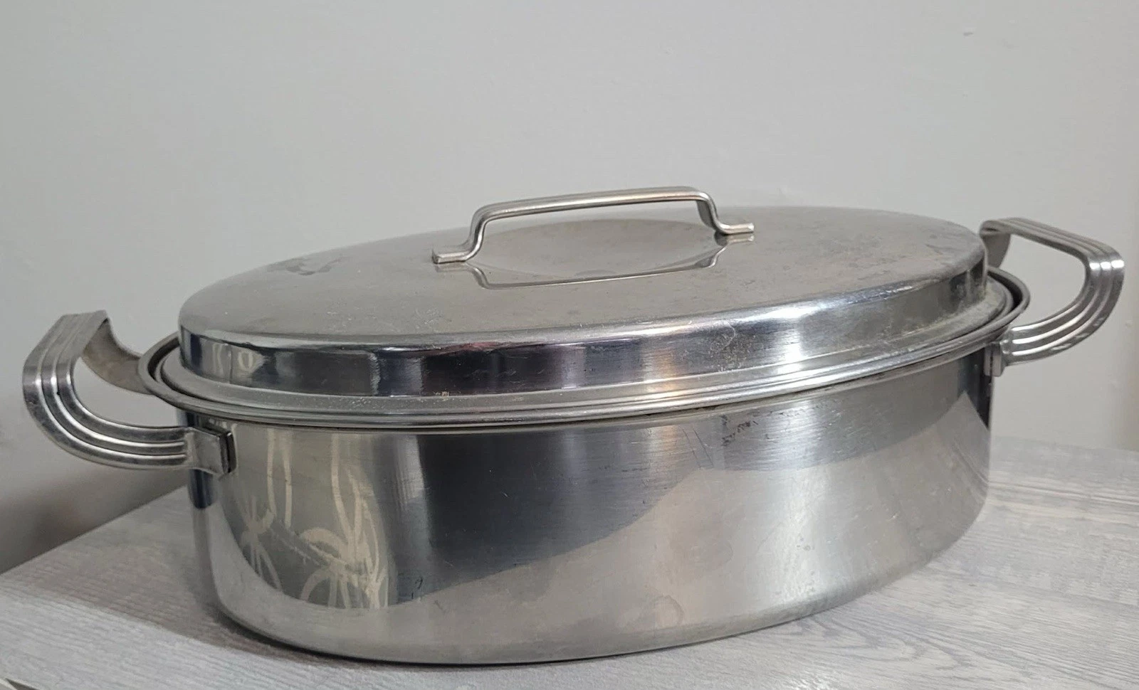 Flint Ware By Ekco Stainless Steel Casserole Pan Vintage Mid Century ￼￼