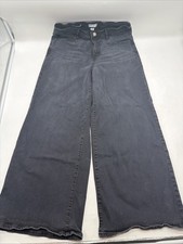 Ava  Viv Jeans Womens 16 Black High Rise Wide Leg Stretch Denim Plus Size